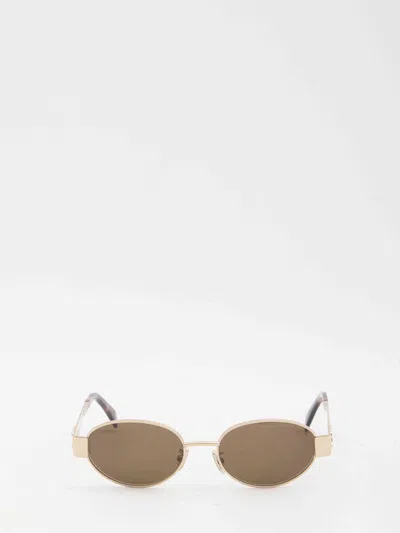 Celine Women Triomphe Metal Sunglasses In Brown