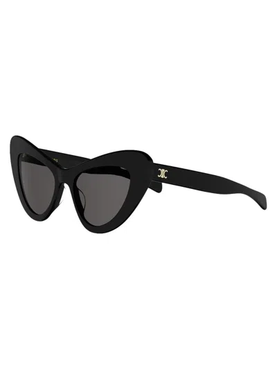 Celine Women's Triomphe Mini Hd 52mm Cat-eye Sunglasses In Black