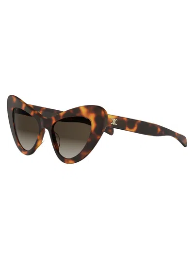 Celine Triomphe Mini Hd 52mm Cat-eye Sunglasses In Brown