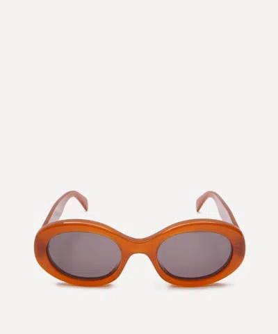 Celine Women's Triomphe Oval Shiny Acetate Sunglasses