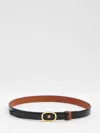 Celine Alix Medium Reversible Leather Belt In Black