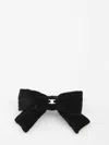 Celine Women Triomphe Ribbon Hair Clip In Black
