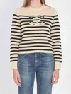 Celine Women Triomphe Cashmere And Wool Sweater In Neutral
