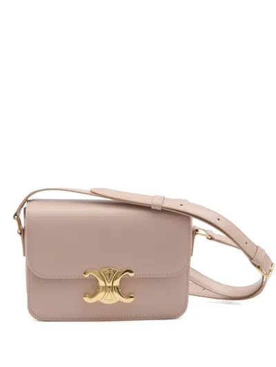 Celine Women Triomphe Teen Leather Crossbody Bag In Multi
