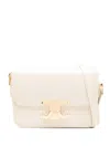 Celine Women Triomphe Teen Leather Crossbody Bag In White