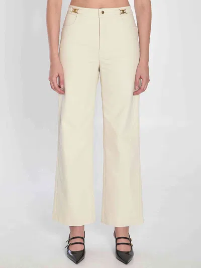 Celine Pantalon Signature Triomphe In White