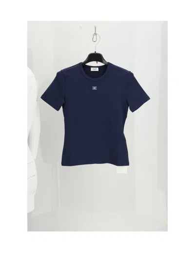 Celine Women Triomphe T-shirt In Blue