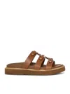 Celine Women Triomphe Wedge Mule In Brown