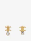 Celine Triomphe Twinkle Earrings In Strass And Brass With Gold Finish In Gold