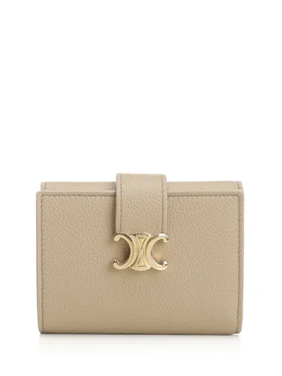Celine Women Wallet With Strap In Neutral