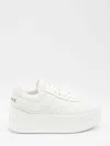Celine Women Block Sneakers Low-top Leather Sneakers In White