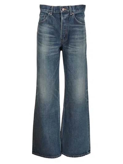 Celine Women Wide-leg Jeans In Blue