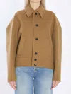 Celine Women Wool And Cashmere Bomber Jacket In Brown
