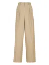 Celine Women Wool And Cotton Trousers In Multi