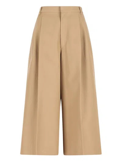 Celine Women Wool Blend Cropped Trousers In Multi