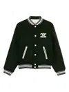 Celine Ribbed Collar Teddy Jacket With Side Pockets In Black