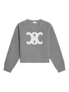 Celine Grey Wool Sweater With Logo In Gray