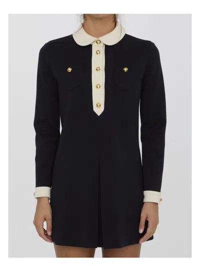 Celine Long-sleeved Dress In Black