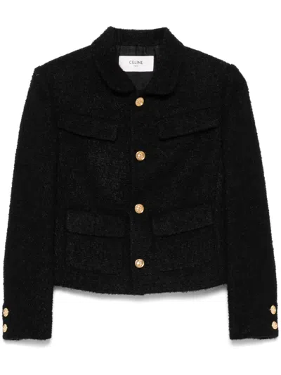 Celine Women Wool Single-breasted Jacket In Black