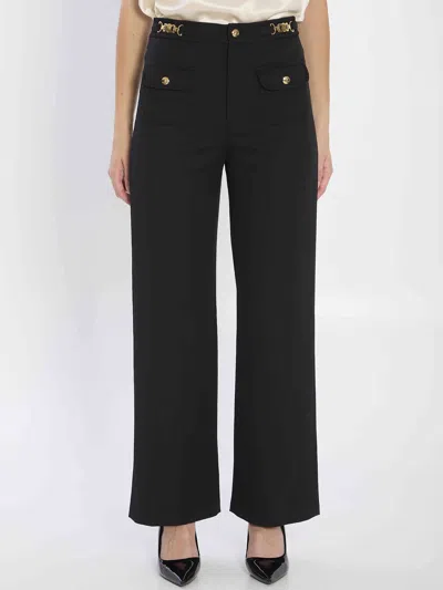CELINE CELINE WOMEN WOOL TROUSERS WITH A DIAGONAL WEAVE