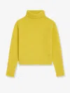Celine Women Wool Turtleneck With Triomphe Embroidery In Yellow