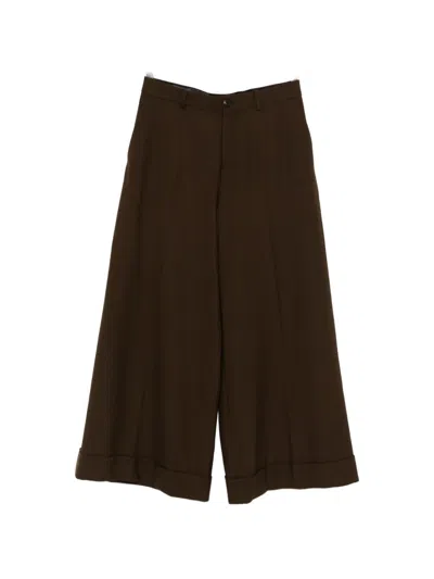 Celine Docks Trousers In Stretch Wool Gabardine In Brown