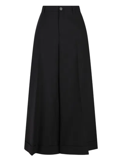 Celine Women Wool Wide-leg Trousers In Gray