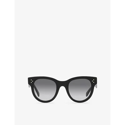CELINE WOMENS BLACK CL4003IN RECTANGLE-FRAME ACETATE SUNGLASSES