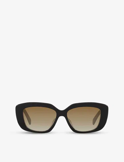 Celine Womens Black Cl40216u Rectangle-frame Acetate Sunglasses