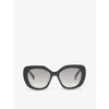 Celine Womens Black Cl40226u Butterfly-frame Acetate Sunglasses In Black