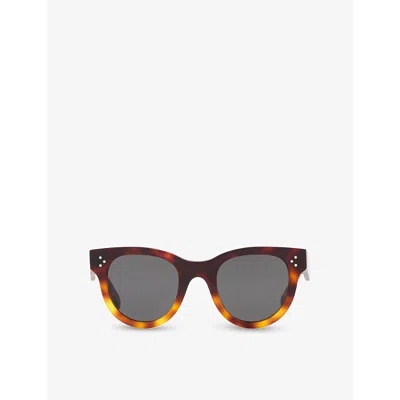 CELINE WOMENS BROWN CL4003IN RECTANGLE-FRAME TORTOISESHELL ACETATE SUNGLASSES