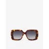 Celine Womens Brown Cl40263i Bold 3 Dots Square-frame Acetate Sunglasses In Brown