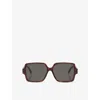 Celine Womens Brown Cl40316u Triomphe Square-frame Acetate Sunglasses