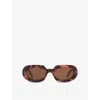 Celine Womens Brown Cl000474 Bold 3 Dots Cl40276u Irregular-frame Tortoise Acetate Sunglasses
