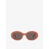 Celine Womens Pink Cl40194u Oval-frame Acetate Sunglasses