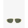Celine Womens Gold Cl40281u Metaltriomphe Aviator-frame Metal Sunglasses