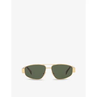Celine Womens Gold Cl40281u Metaltriomphe Aviator-frame Metal Sunglasses