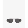 Celine Womens Grey Cl40281u Metaltriomphe Aviator-frame Metal Sunglasses