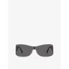 Celine Womens Grey Cl40283u Maxi Metal Triomphe Shield-frame Metal Sunglasses