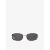 Celine Womens Grey Cl40285u Triomphe Square-frame Metal Sunglasses