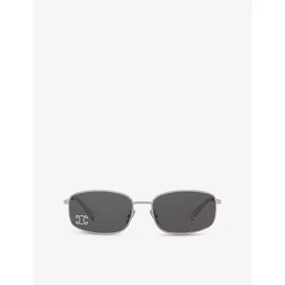 Celine Womens Grey Cl40285u Triomphe Square-frame Metal Sunglasses