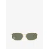 Celine Triomphe Crystal-embellished Square-frame Gold-tone Sunglasses