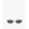 Celine Womens Cream Cl40288i Monochroms Cat Eye-frame Acetate Sunglasses