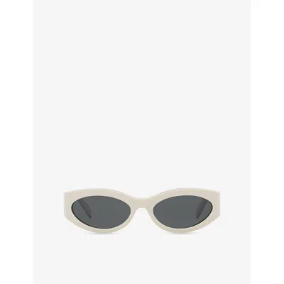 Celine Womens Cream Cl40288i Monochroms Cat Eye-frame Acetate Sunglasses