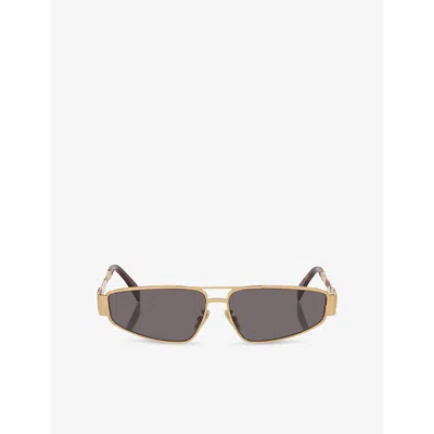 Celine Womens Yellow Cl40318u Triomphe Square-frame Metal Sunglasses In Gold