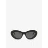Celine Womens Black Cl40320u 3-dots Cat-eye Acetate Sunglasses