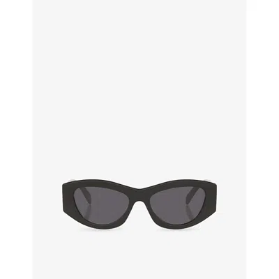 Celine Womens Black Cl40308u Triomphe Irregular-frame Acetate Sunglasses