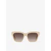 Celine Womens Cream Cl40253i Triomphe Square-frame Acetate Sunglasses In Brown