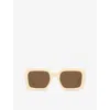 Celine Womens Cream Cl40304u Square Acetate Sunglasses