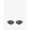 Celine Womens Grey Metaltriomphe Irregular-frame Metal Sunglasses